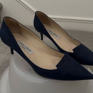 JIMMY CHOO NAVY BLUE PUMPS